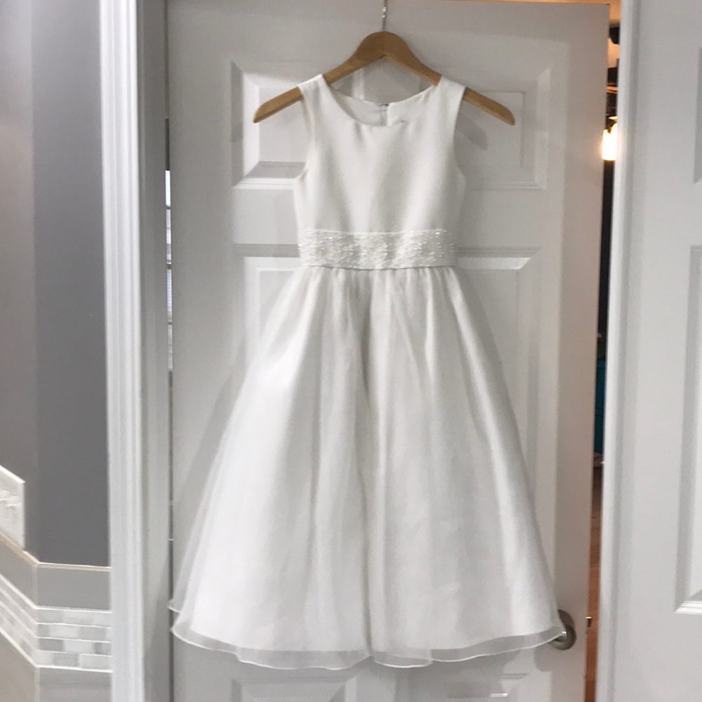 White flower girl/first communion dress.